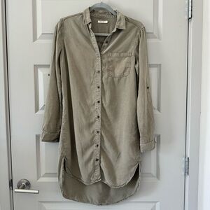 Army green shirt dress